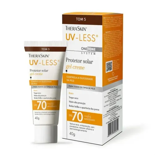 Protetor Solar Facial Gel Creme TheraSkin UV-Less FPS 70 Tom 5 40g