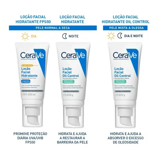 Loção Facial Hidratante Cerave AM FPS 50 52ml