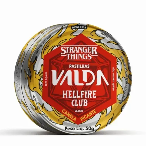 Pastilha Valda Stranger Things Hellfire Club Canela Picante Lata 50g
