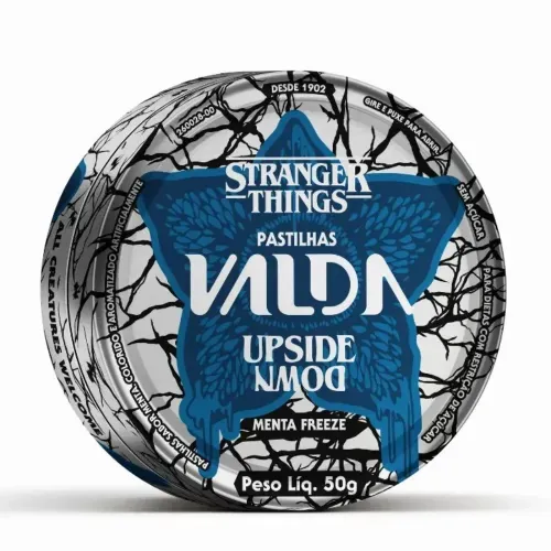 Pastilha Valda Stranger Things Upside Down Menta Freeze Lata 50g