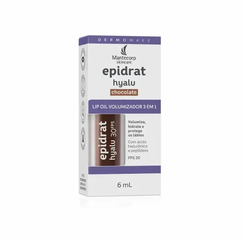 Hidratante Labial Epidrat Hyalu Lip Oil Volumizador 3 em 1 Chocolate 6ml