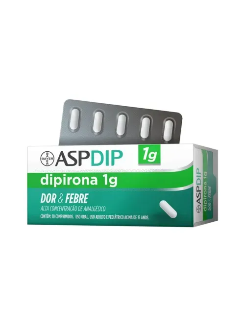 Aspdip Dipirona Monoidratada 1g com 10 Comprimidos