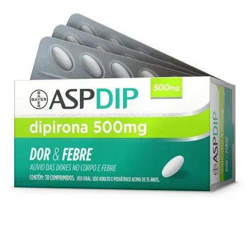Aspdip Dipirona Monoidratada 500mg com 30 Comprimidos