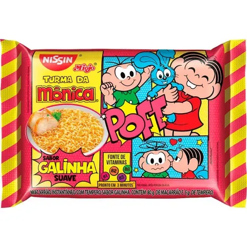 Macarrão Instantâneo Nissin Lamen Turma da Mônica Galinha Suave 85g