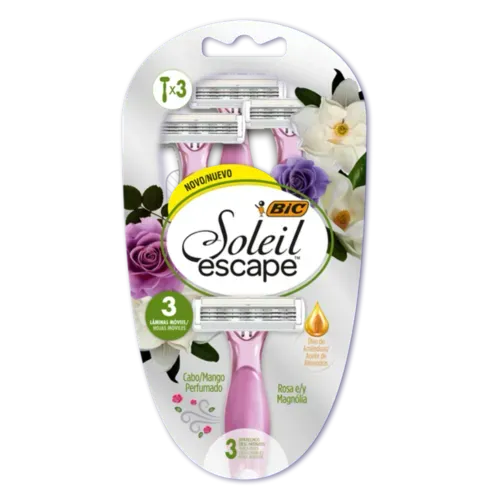 Aparelho de Depilação Bic Soleil Escape Rosa e Magnólia com 3 Unidades