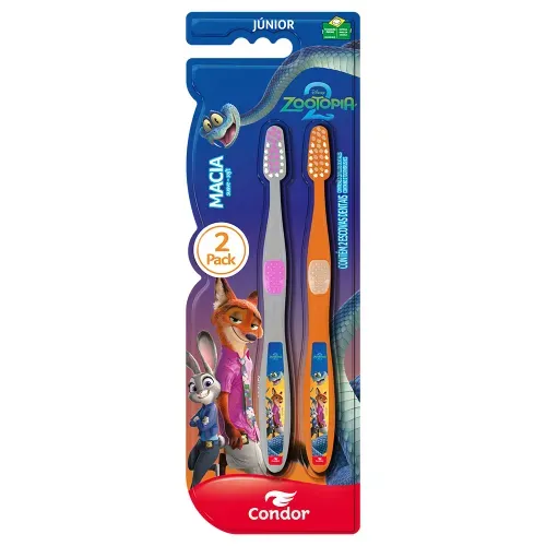 Escova Dental Condor Zootopia 2 Pack com 2 Unidades