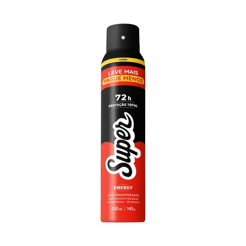 Desodorante Aerosol Cimed Super Energy 250ml Leve Mais Pague Mesnos