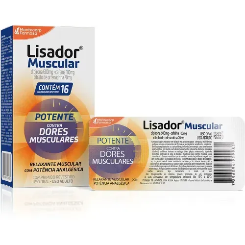 Lisador Muscular 600mg + 100mg + 70mg com 16 Comprimidos