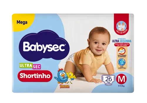 Fralda Babysec Ultra Sec Shortinho Mega M com 26 Unidades