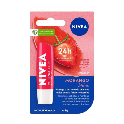 Nivea Hidratante Labial Morango Shine 4,8 g