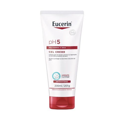 EUCERIN Gel Creme Hidratante Corporal pH5 200ml, Textura Ultraleve, Dexpantenol, Hidratação Diária, Pele Sensível e Seca