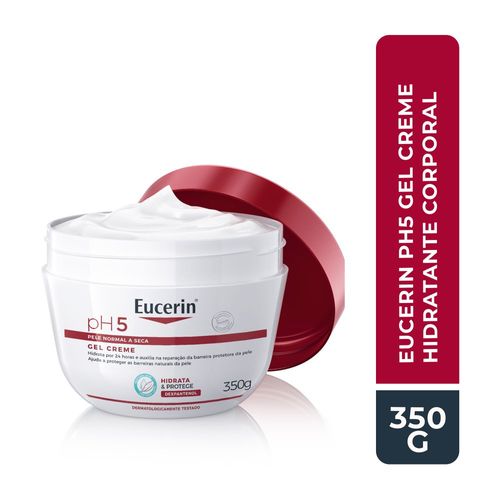 EUCERIN Gel Creme Hidratante Corporal pH5 350ml, Textura Ultraleve, Dexpantenol, Hidratação Diária, Pele Sensível e Seca