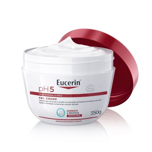 EUCERIN Gel Creme Hidratante Corporal pH5 350ml, Textura Ultraleve, Dexpantenol, Hidratação Diária, Pele Sensível e Seca