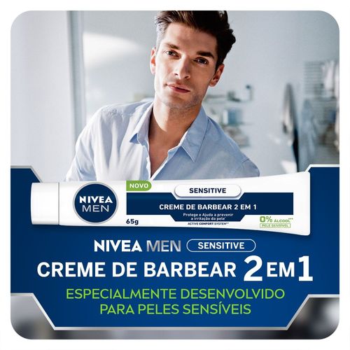 Creme de Barbear 2 Em 1 Nivea Sensitive 65g