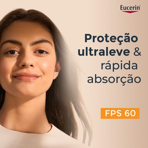 EUCERIN Protetor Solar Facial Ultra Fluido FPS 60 50ml, Hydro Fluid, Antioleosidade, Antioxidante, Rosto, Proteção UVA, UVB e Luz Visível