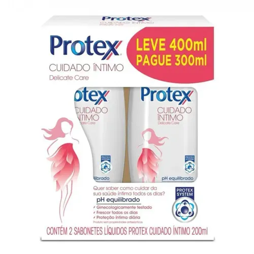 Sabonete Líquido Íntimo Protex Cuidado Íntimo Pack com 2 Unidades 400ml