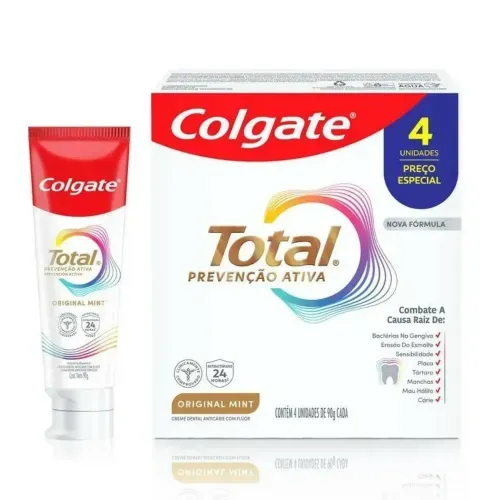 Creme Dental Colgate Total 12 Original Mint com 4 Unidades de 90g