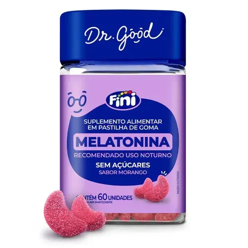 Melatonina Dr. Good Fini 0,21mg Morango com 60 Gomas