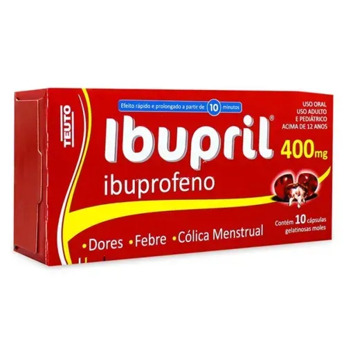 Ibupril Ibuprofeno 400mg com 10 Cápsulas