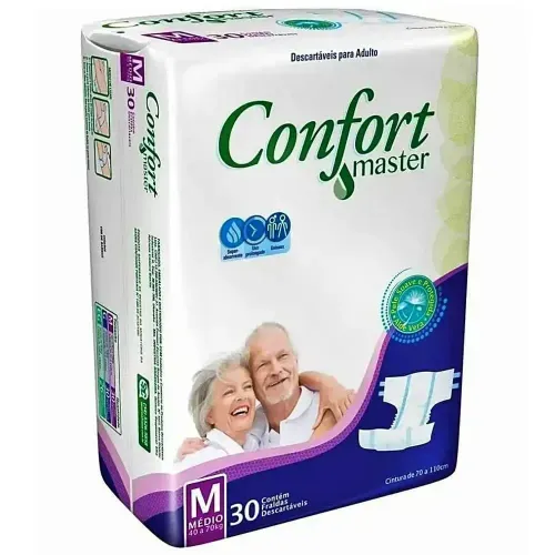 Fralda Geriátrica Confort Master M Absorção Intensa com 30 unidades