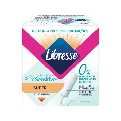 Absorvente Interno Libresse PureSensitive Super com 8 Unidades