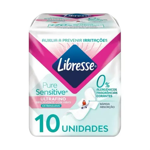 Absorvente com Abas Ultrafino Extrasuave Libresse com 10 Unidades