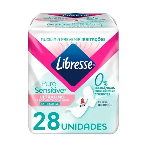 Absorvente com Abas Ultrafino Extrasuave Libresse com 28 Unidades