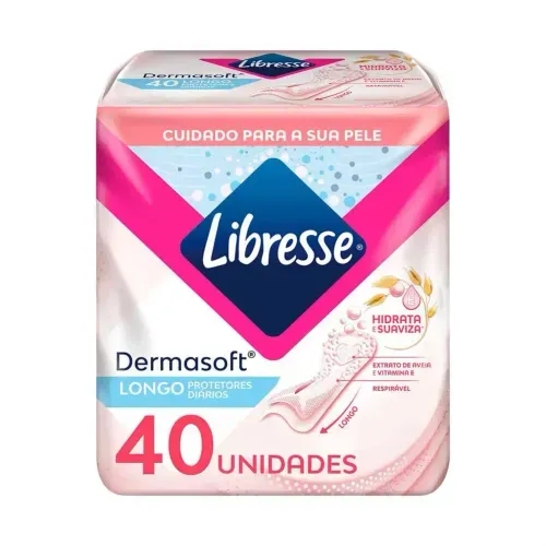 Protetor Diario Longo Libresse Dermasoft com 40 Unidades