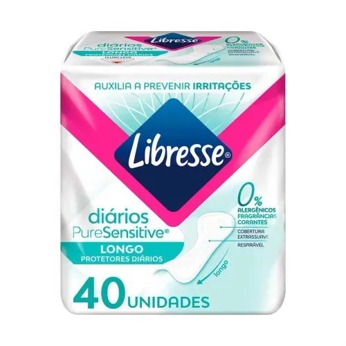 Protetor Diário Longo Libresse PureSensitive com 40 Unidades