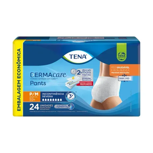 Roupa Íntima Unissex Tena Pants Dermacare P/M com 24 Unidades
