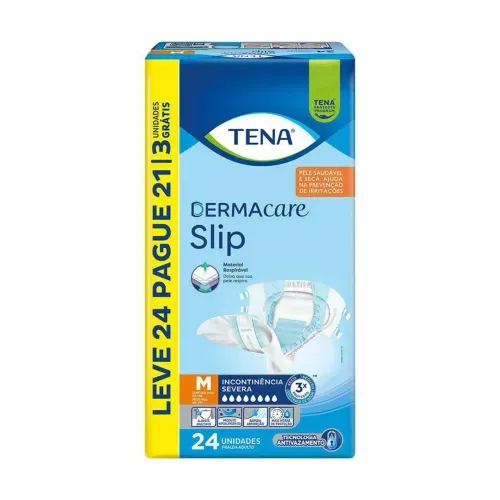 Fralda Tena Dermacare Slip M com 24 Unidades