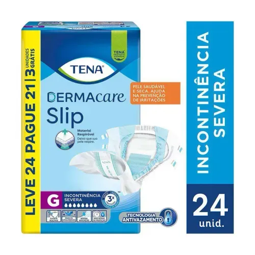 Fralda Tena Dermacare Slip G com 24 Unidades