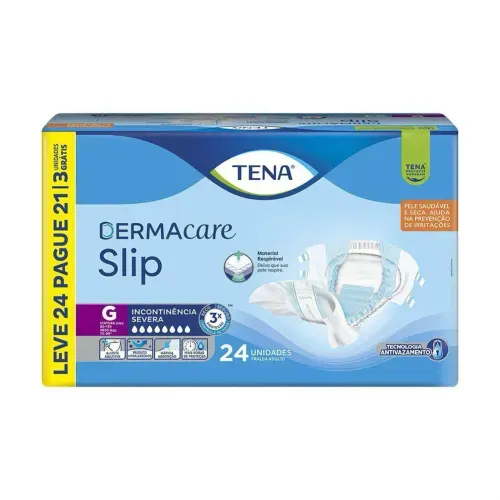 Fralda Tena Dermacare Slip G com 24 Unidades