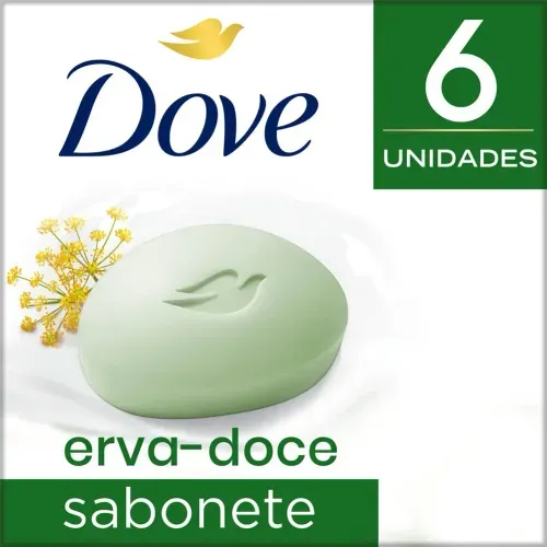 Sabonete em Barra Dove Erva-Doce e Camomila 90g com 6 unidades