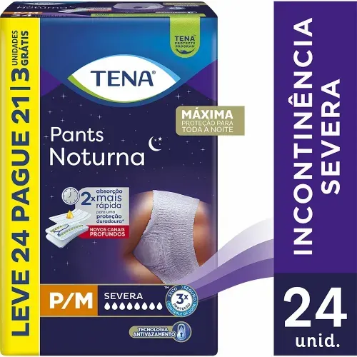 Roupa Íntima Noturna Tena Pants P/M com 24 Unidades