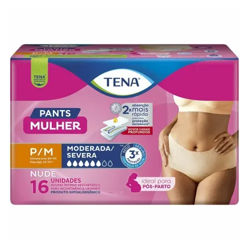 Roupa Íntima Tena Pants Mulher P/M com 16 Unidades