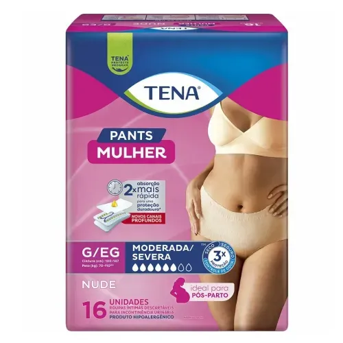 Roupa Íntima Tena Pants Mulher G/EG com 16 Unidades