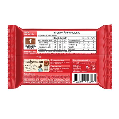 Chocolate Nestlé Kit Kat ao Leite 41,5g