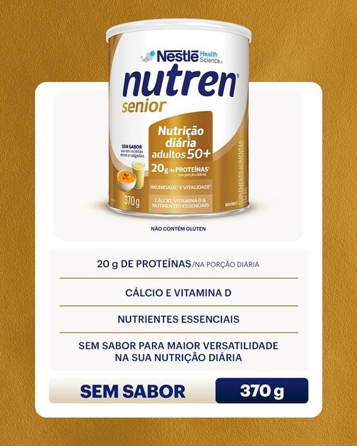 Suplemento Alimentar Nutren Senior Sem Sabor 370g