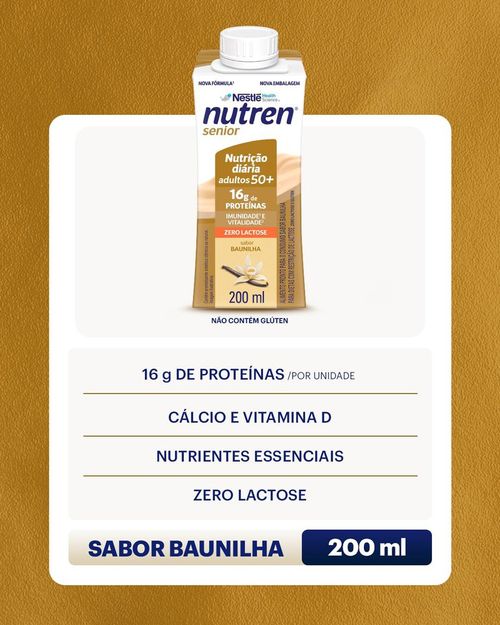 Complemento Alimentar Baunilha Zero Lactose Nutren Senior 200ml