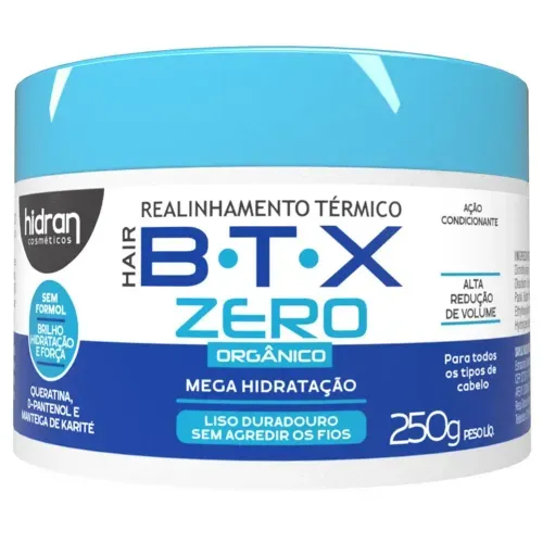 Realinhamento Térmico Hidran BTX Zero Mega Hidratação 250g