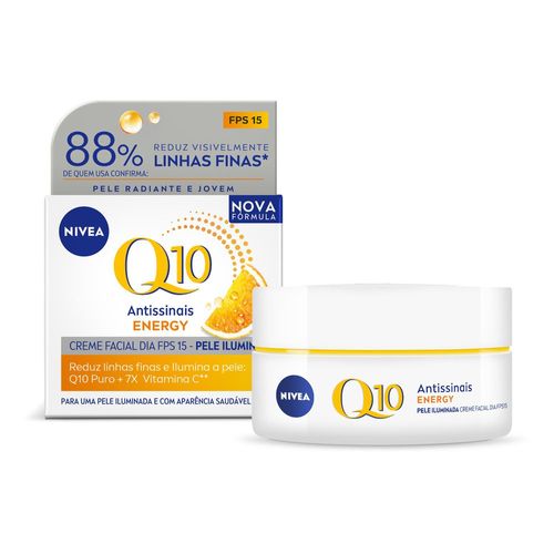 Creme Facial Dia Nivea Q10 Plus C Anti-Rugas + Energizante FPS15 50ml