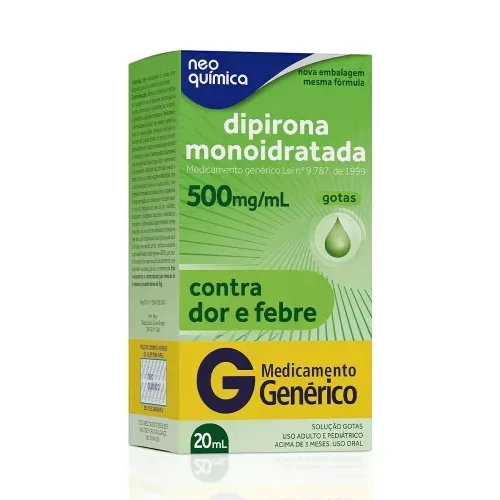 Dipirona Monoidratada 500mg/ml Soluçao Gotas Abacaxi 20ml Neo Quimica Generico