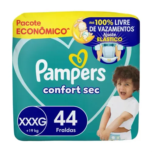 Fralda Pampers Confort Sec Super XXXG com 44 Unidades