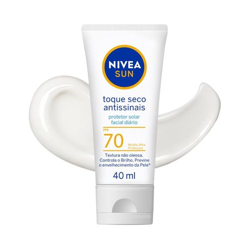 Nivea Sun Protetor Solar Facial Toque Seco Antissinais FPS 70 40ml