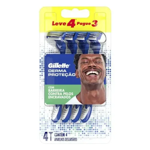 Aparelhos De Barbear Gillette Derma Proteção Com 4 Unidades