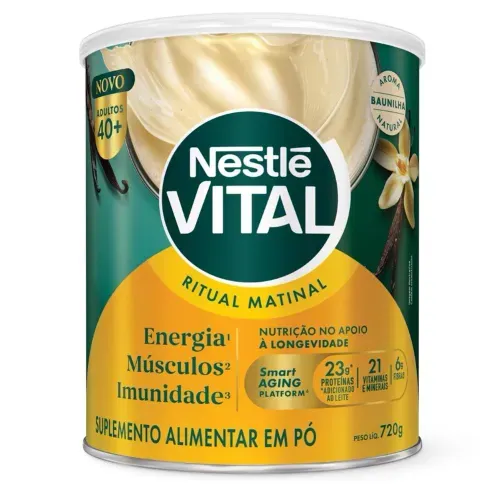 Suplemento Alimentar em Pó Nestlé Vital Ritual Baunilha 720g