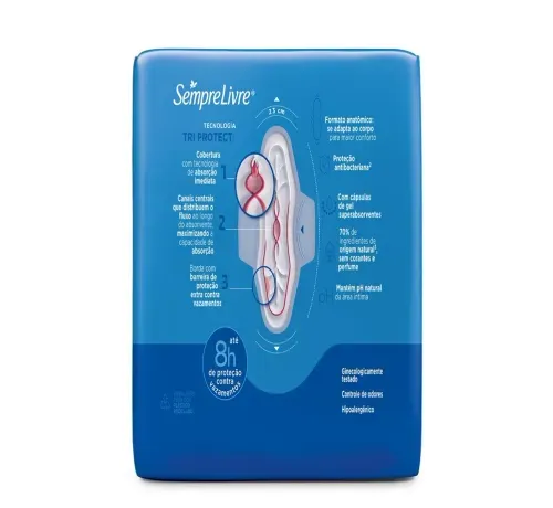 Absorvente Sempre Livre Tri Protect Suave Com Abas leve 32 Unidades Pague Menos