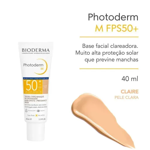 Protetor Solar Facial Bioderma Photoderm M  Pele Clara  Fps 50 com 40ml