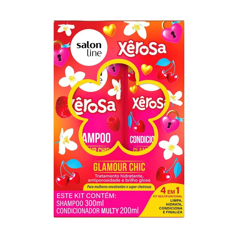 Kit Salon Line Shampoo 300ml + Condicionador 300ml Xerosa Glamour Chic